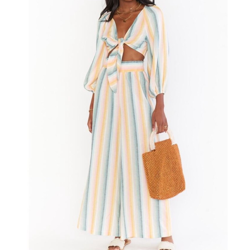 Show Me Your MuMu Pastel Rainbow Striped Pants